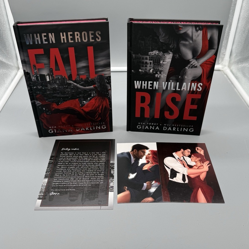 Mystic Box Gianna Darling When Heroes Fall & When Villains Rise Signed HC Set